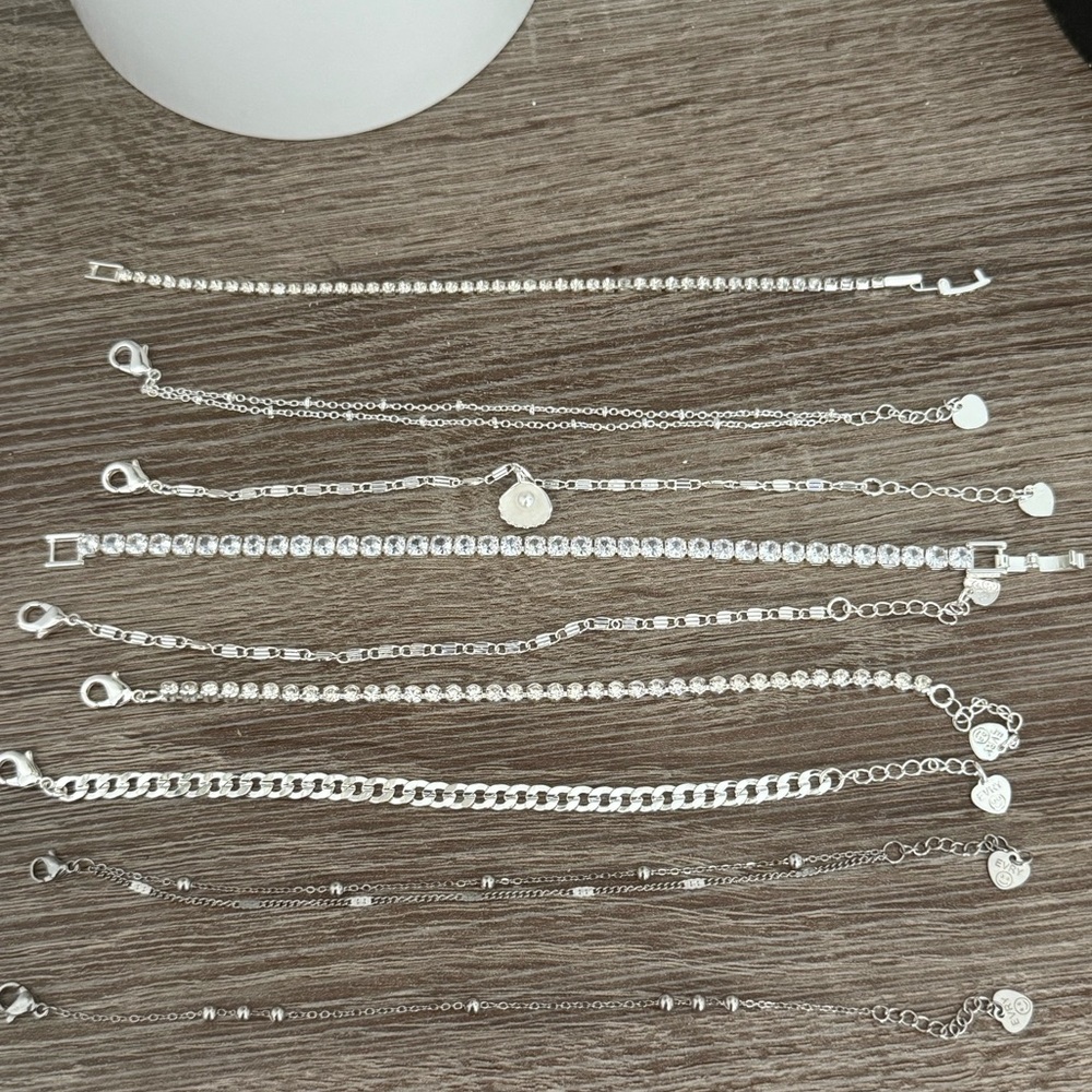 New EVRY JEWELS 9 Bracelets Icy Meribella Natalie Tennis Devil Amalfi Silver